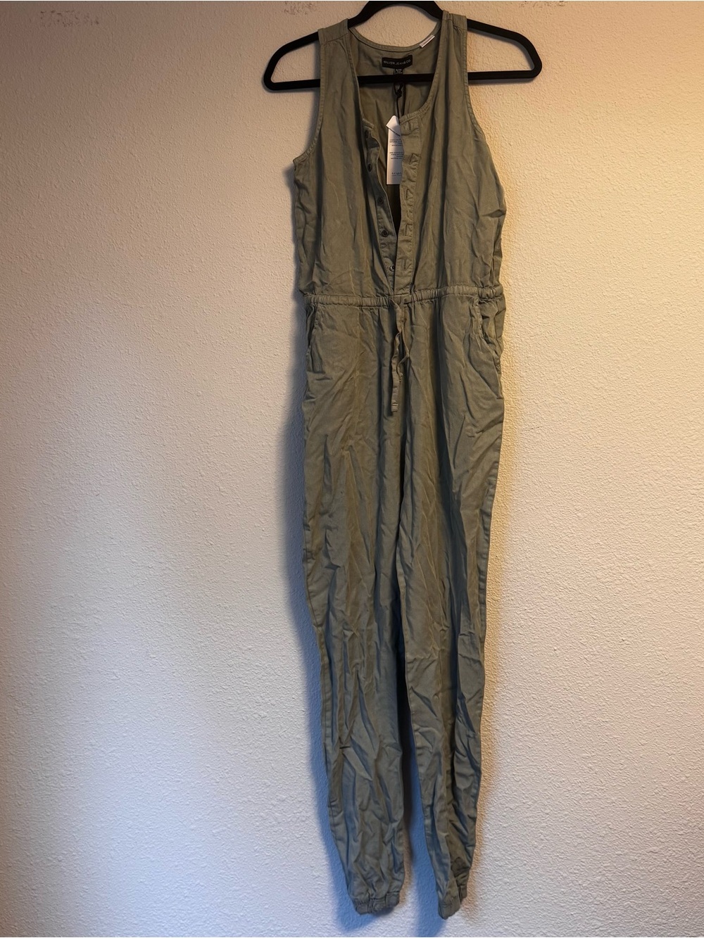 Silver Jeans Olive Green Sleeveless Utility Jumpsuit